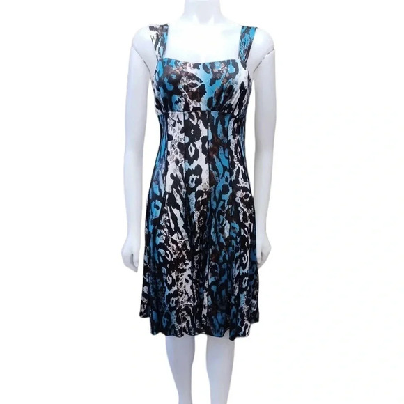 Frank Lyman Animal Print  Sequins Sleeveless Midi Dress Size 4 - Picture 2 of 9